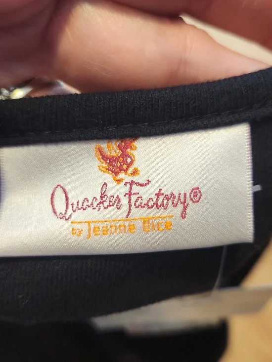 Quacker Factory By Jeanne Bicea Black Tee with Pink Sequin Flamingo Size L - Picture 7 of 15